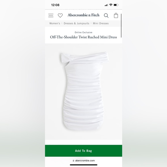 Abercrombie White mini dress - Picture 1 of 3